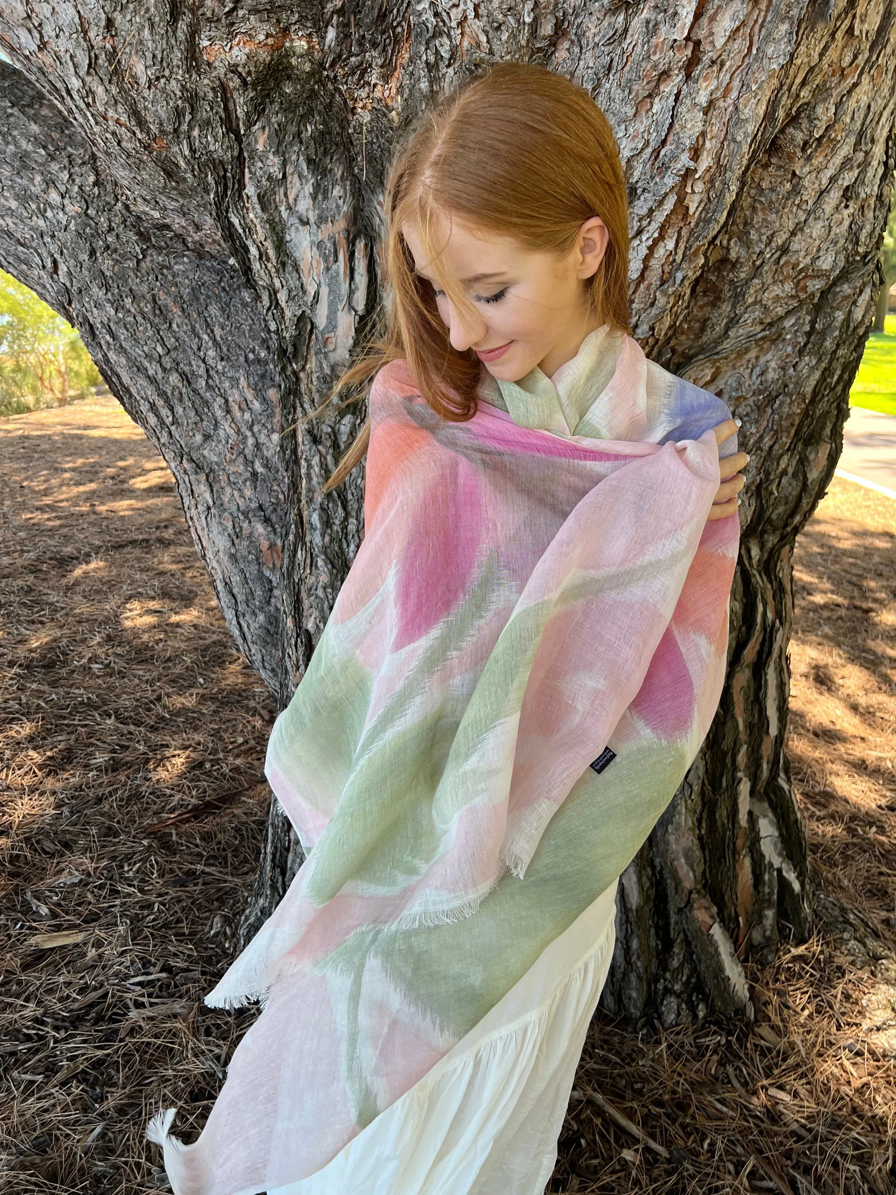 ⭐️ Linen Cotton Scarf Pastel Multicoloured