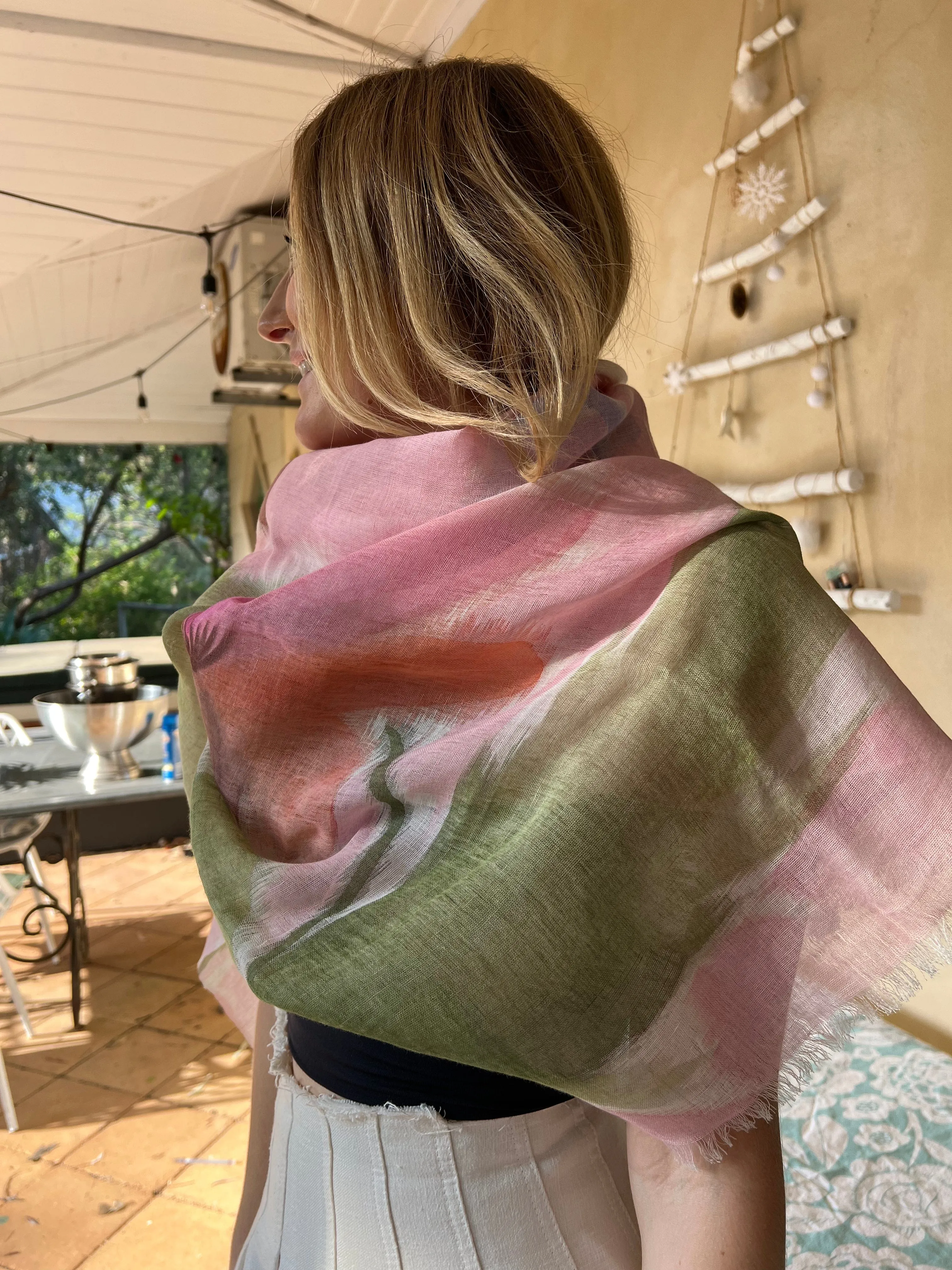 ⭐️ Linen Cotton Scarf Pastel Multicoloured