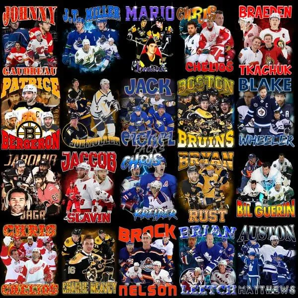 29 Ice Hockey Bootleg Designs Bundle PNG