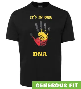 Aboriginal Flag In Our DNA Hand Print Adults T-Shirt (Black) *End of Stock*