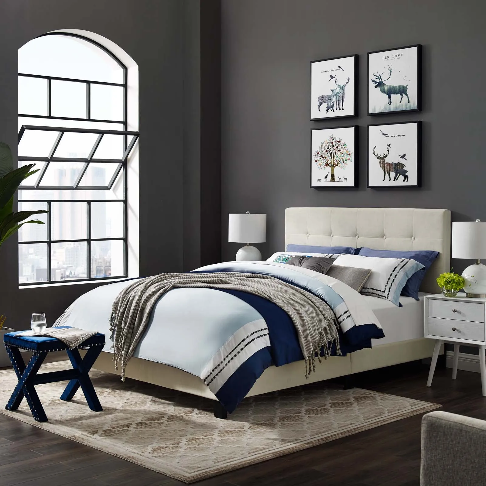 Amira Performance Velvet Bed