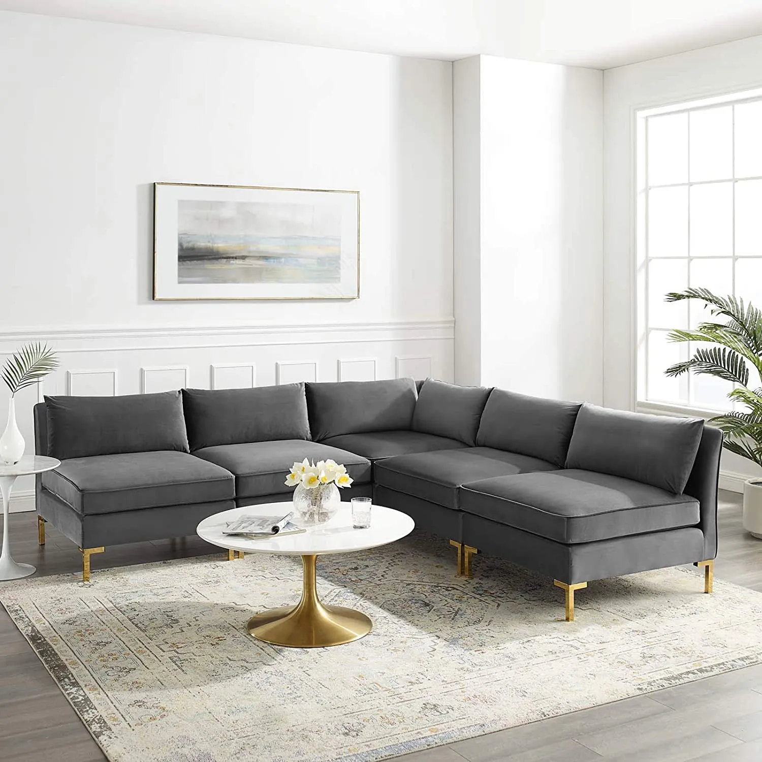 Ardent 5-Piece  Performance Velvet Sectional Sofa