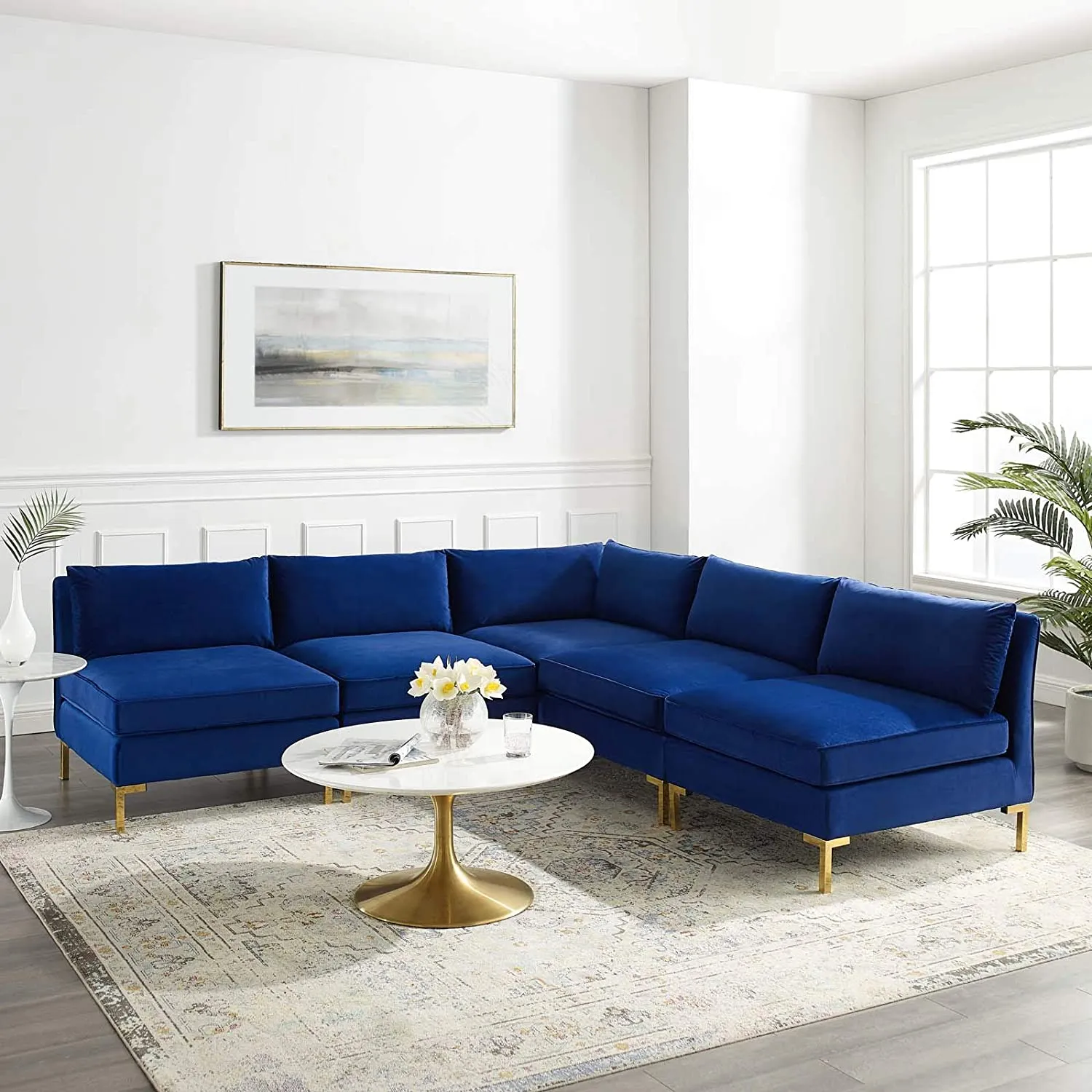 Ardent 5-Piece  Performance Velvet Sectional Sofa