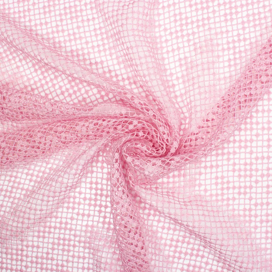 Baby Pink Grid Guipure Lace