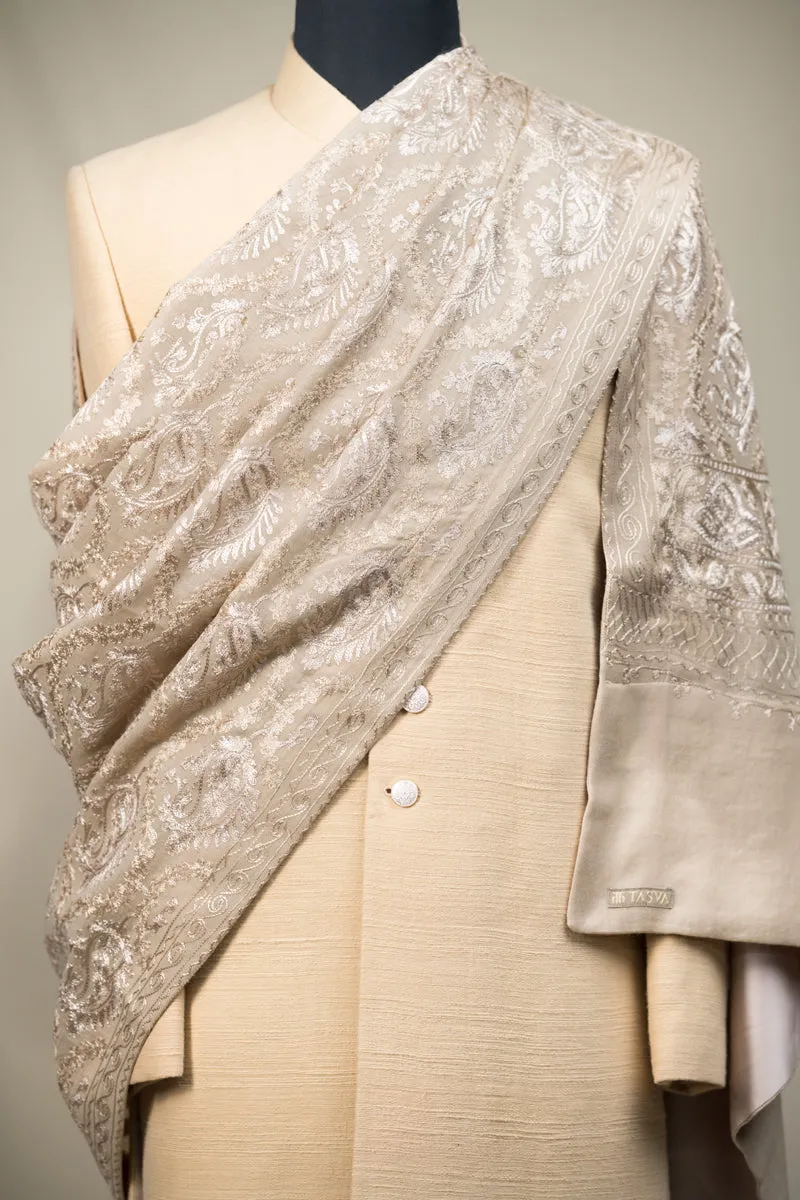 Beige Jaal Patterned Shawl