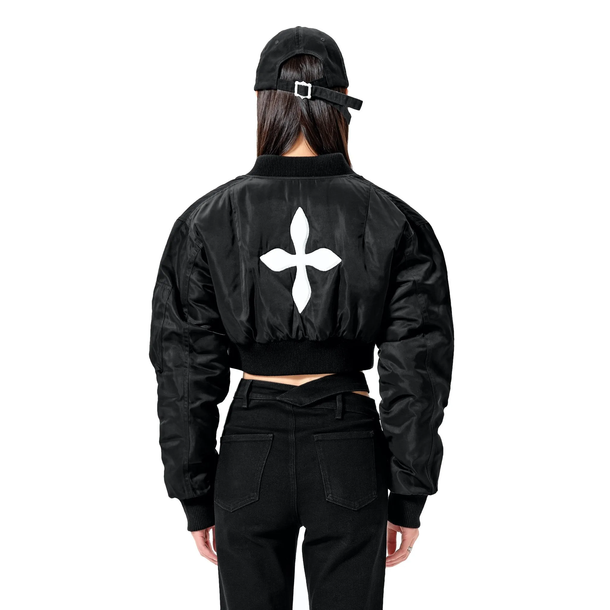 Black Compass Logo Bomber Jacket