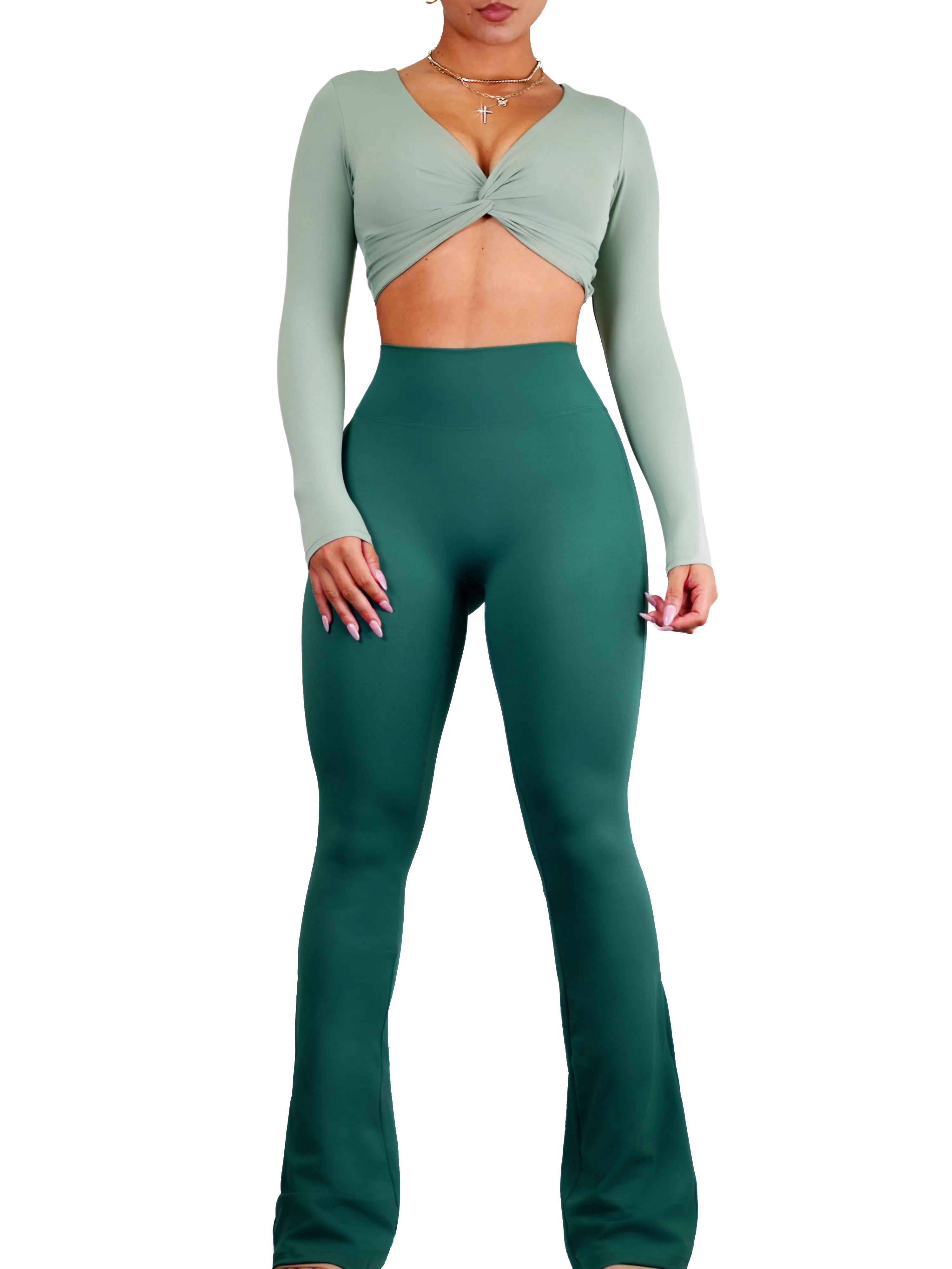 Bootcut Flare Seamless Leggings (Jade)