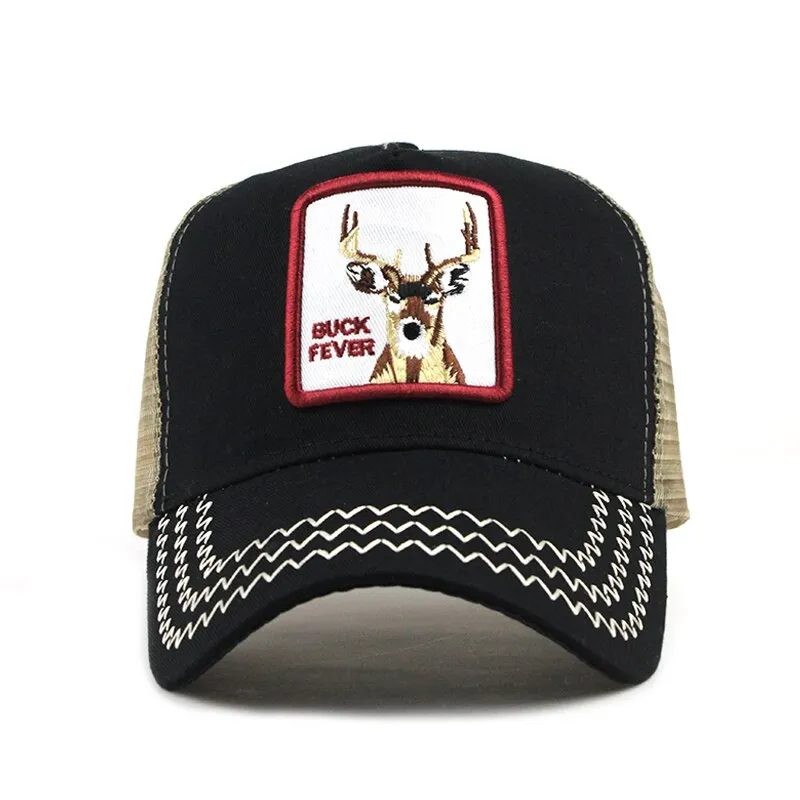 Buck Stag Embroidered Snapback Baseball Cap