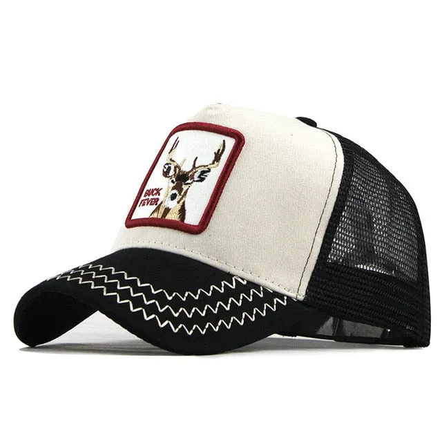 Buck Stag Embroidered Snapback Baseball Cap