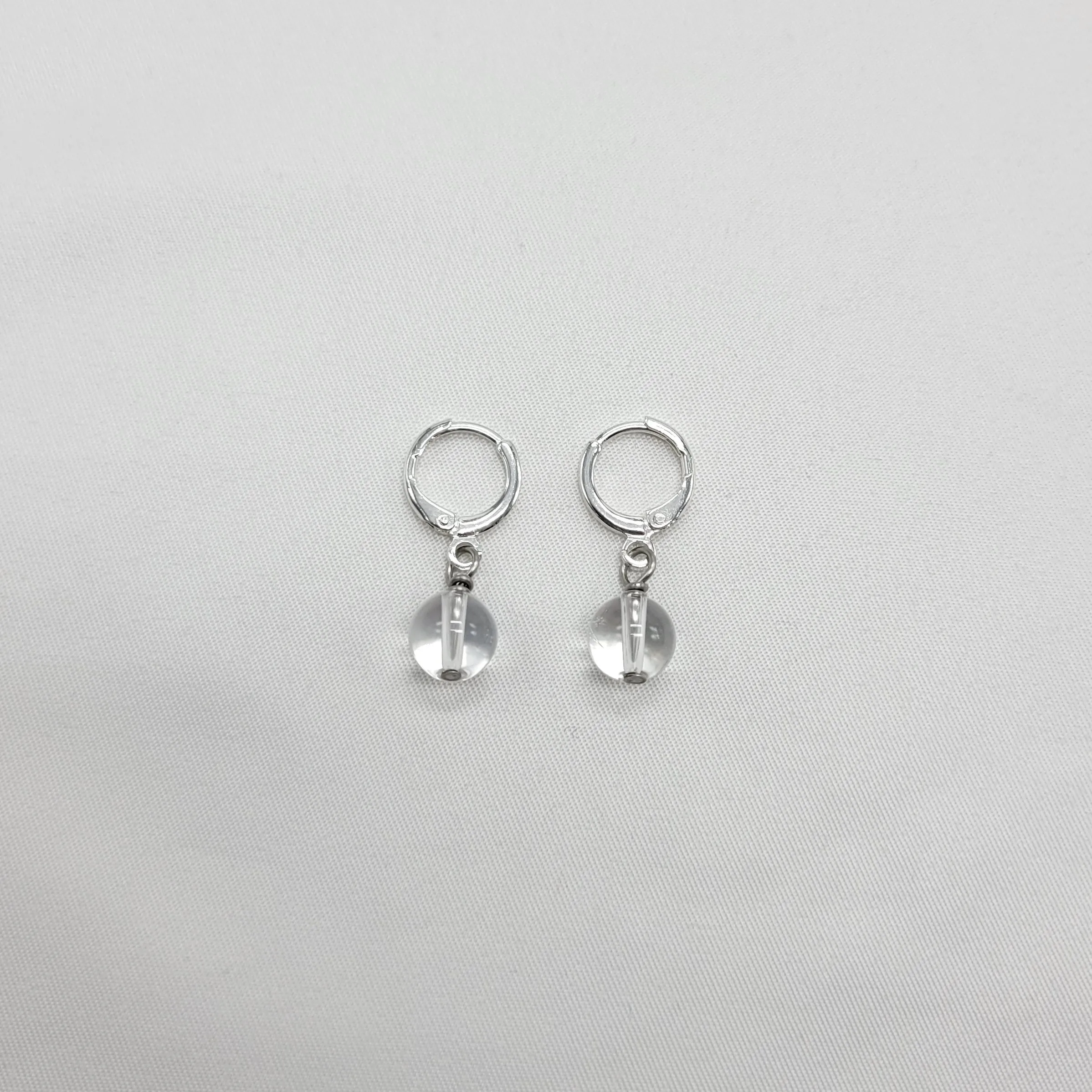 Clear Quartz Huggie Earrings