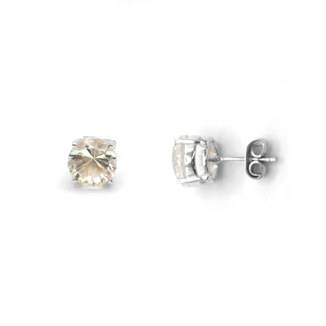 Clear Quartz Stud Earrings