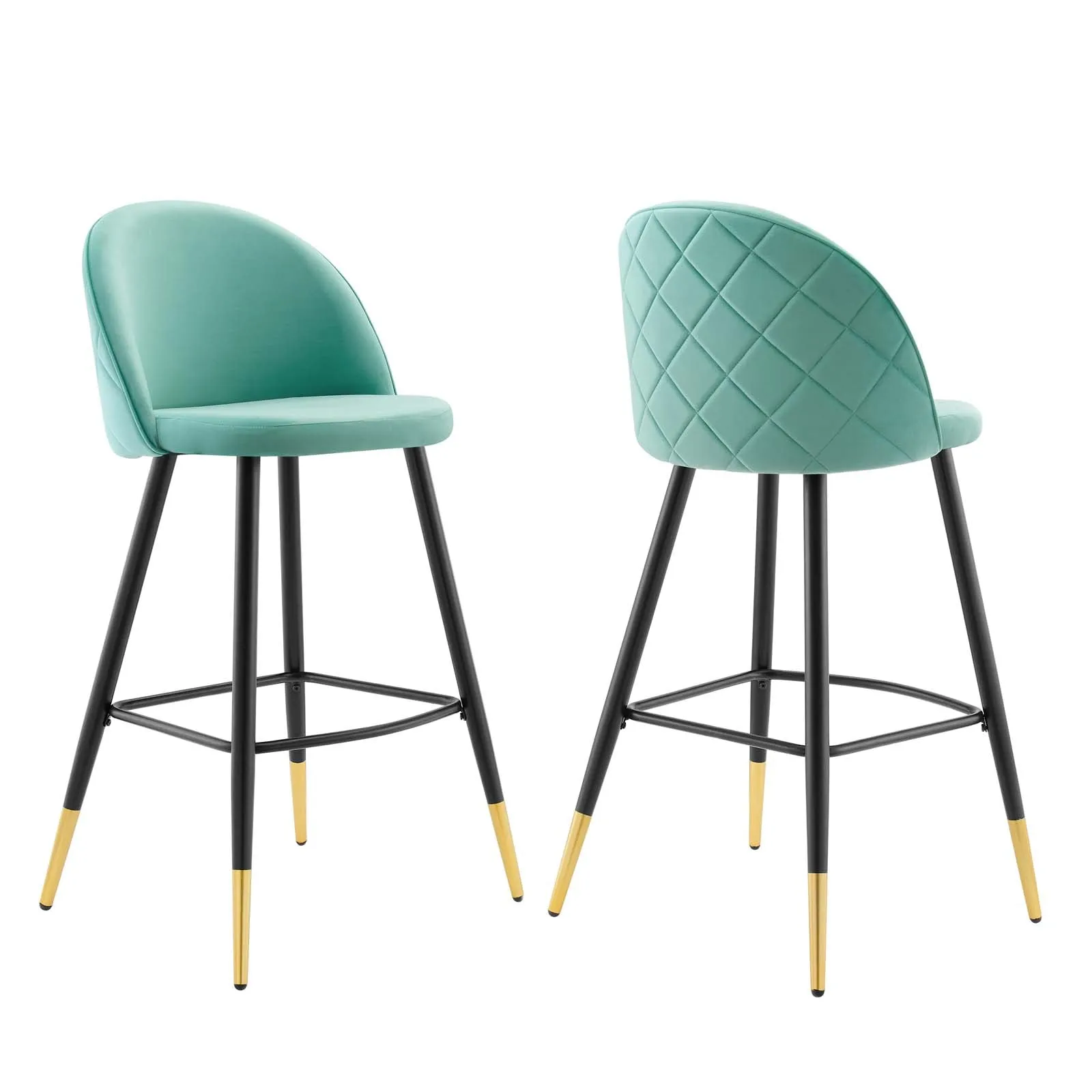 Cordial Performance Velvet Bar Stools - Set of 2