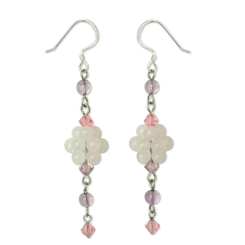 Enchanted Bloom Multi-Gem Quartz Dangle Earrings