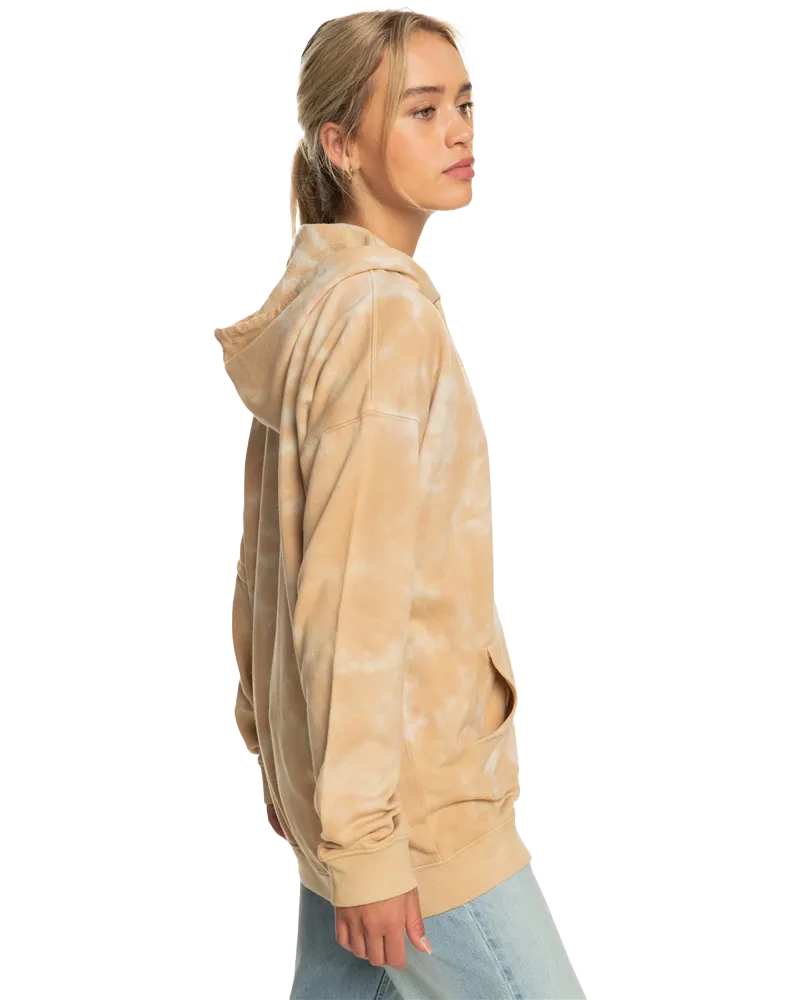 Fools Gold Zip Hoodie in Beige Crystal Wash