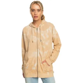 Fools Gold Zip Hoodie in Beige Crystal Wash