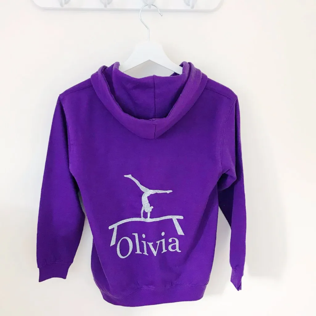 Girls' Gymnastics Personalised Hoodie  (7 colours)