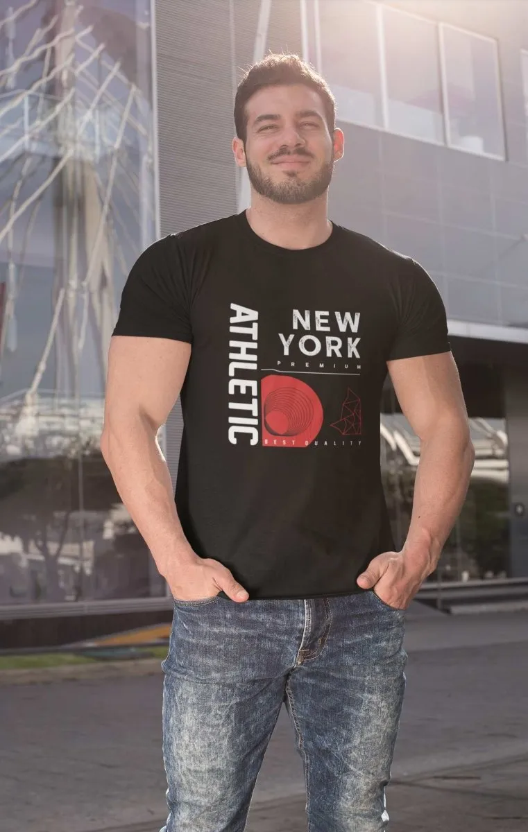 Gym T shirts for men 'Athletic New York' Design