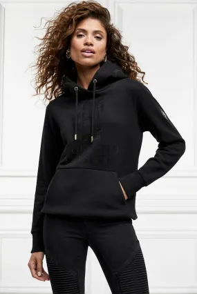 Holland Cooper Essential Ladies Hoodie Sweat Top in Black Sparkle