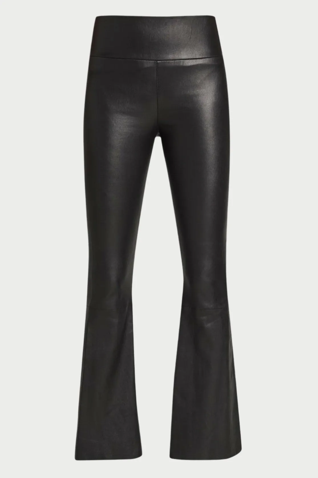 Leather Crop Flare Pants