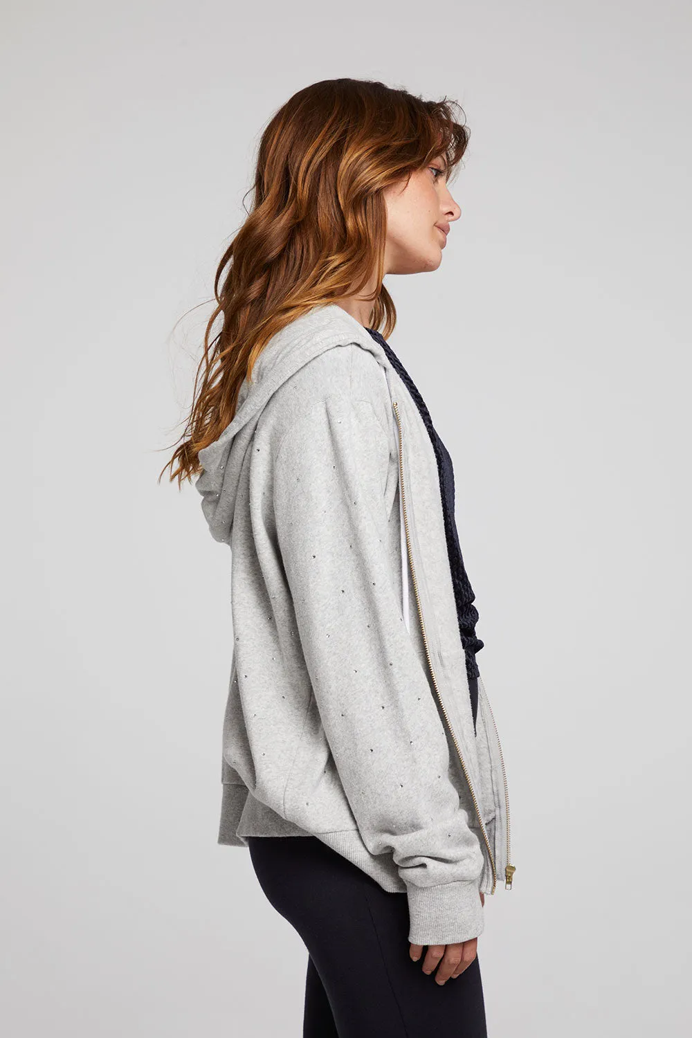 Lex Heather Grey Zip Up Hoodie