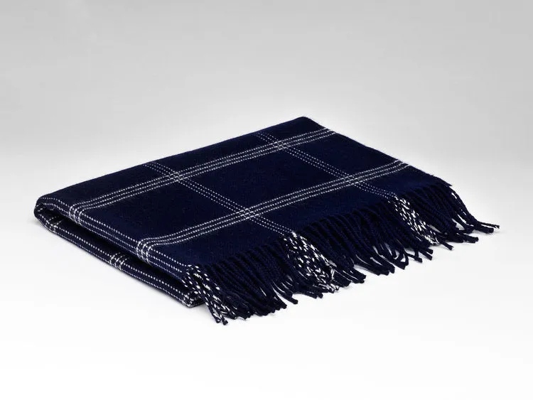 McNutt Pashmina Wrap | Navy Window Pane