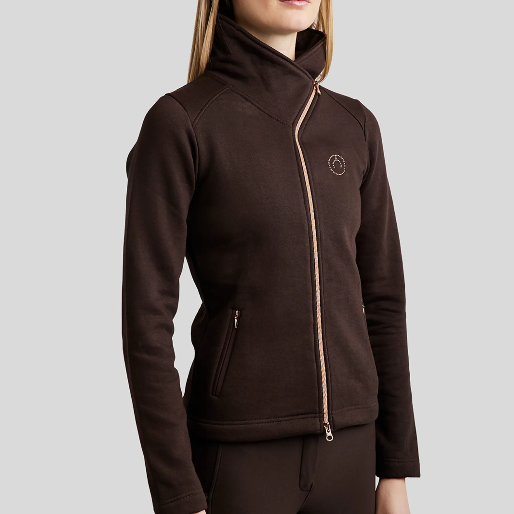 Montar MoNaja Rosegold Full Zip Sweatshirt, Brown