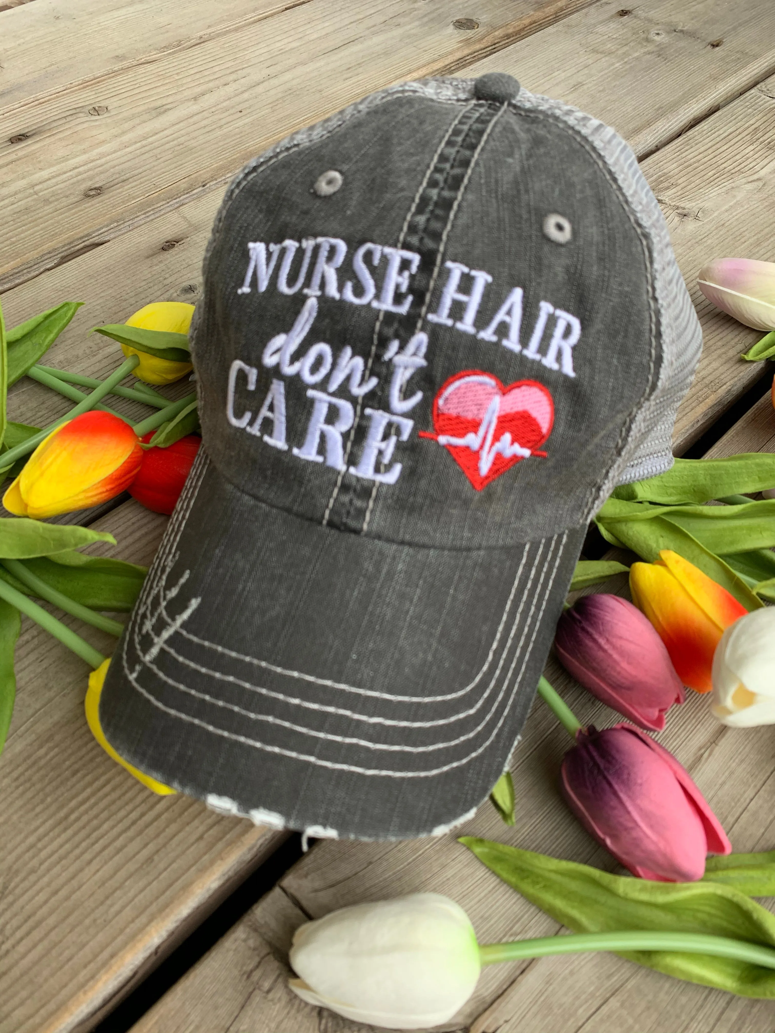 Motorcycle hats Biker hair dont care Embroidered trucker caps