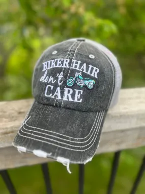 Motorcycle hats Biker hair dont care Embroidered trucker caps