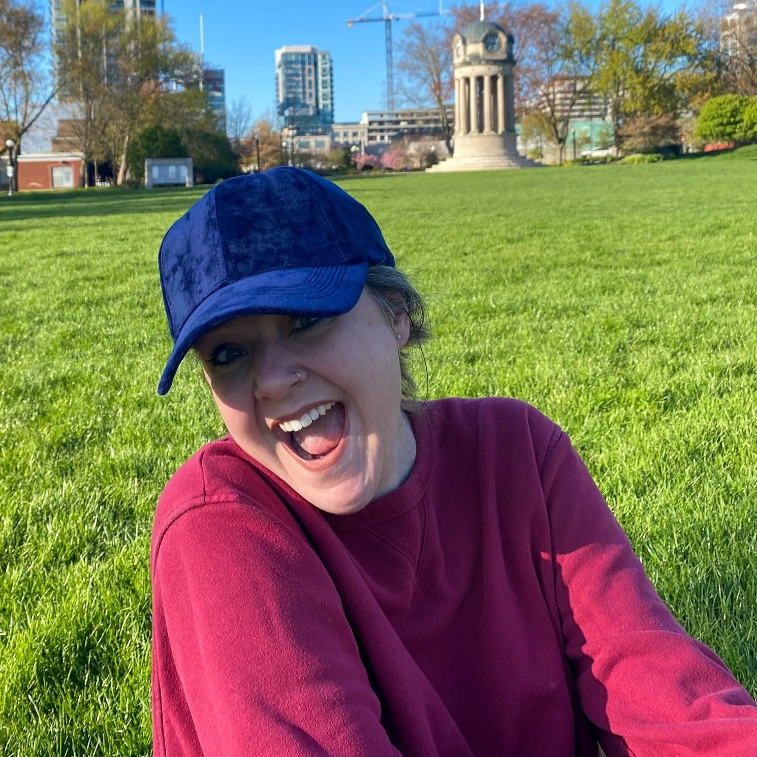 Navy Velvet Classic Cap