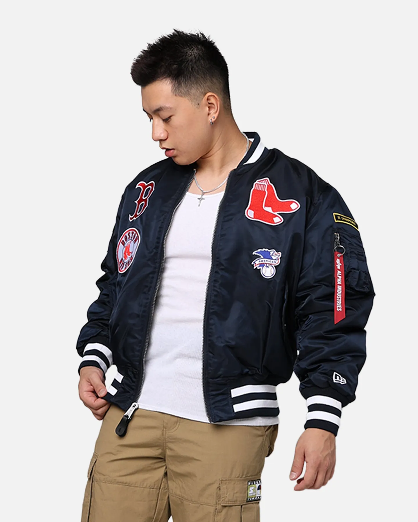 New Era X Alpha Series X MLB Boston Red Sox MA-1 Bomber Jacket Navy