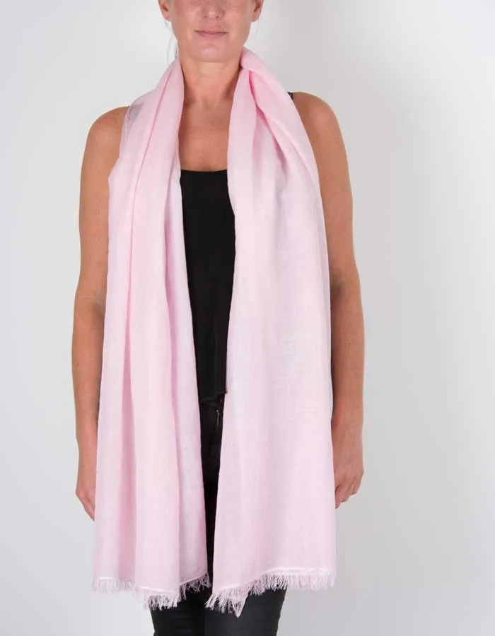 Pale Pink Shawl Wool Silk Mix