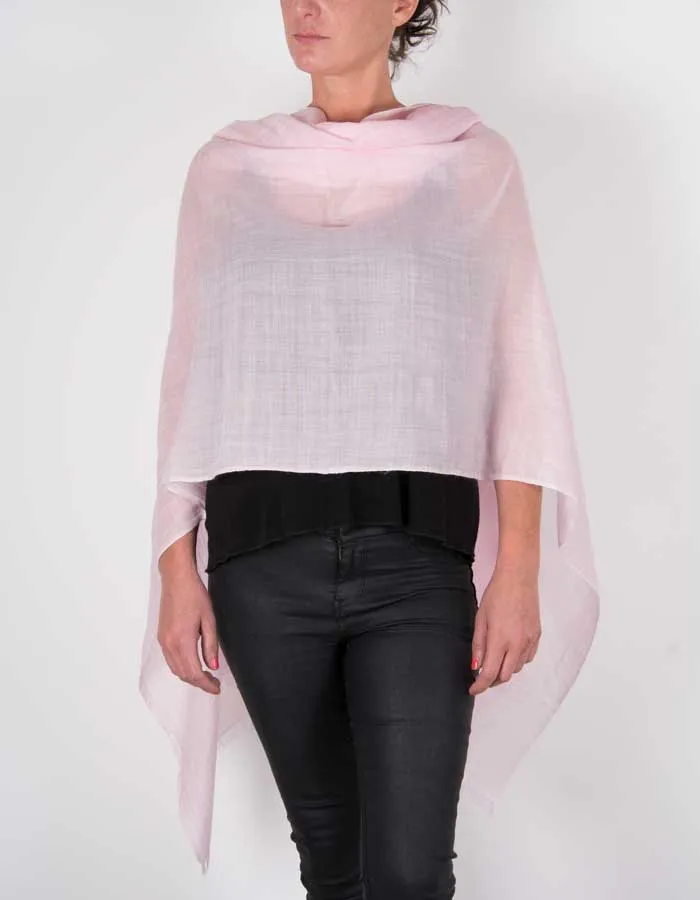 Pale Pink Shawl Wool Silk Mix