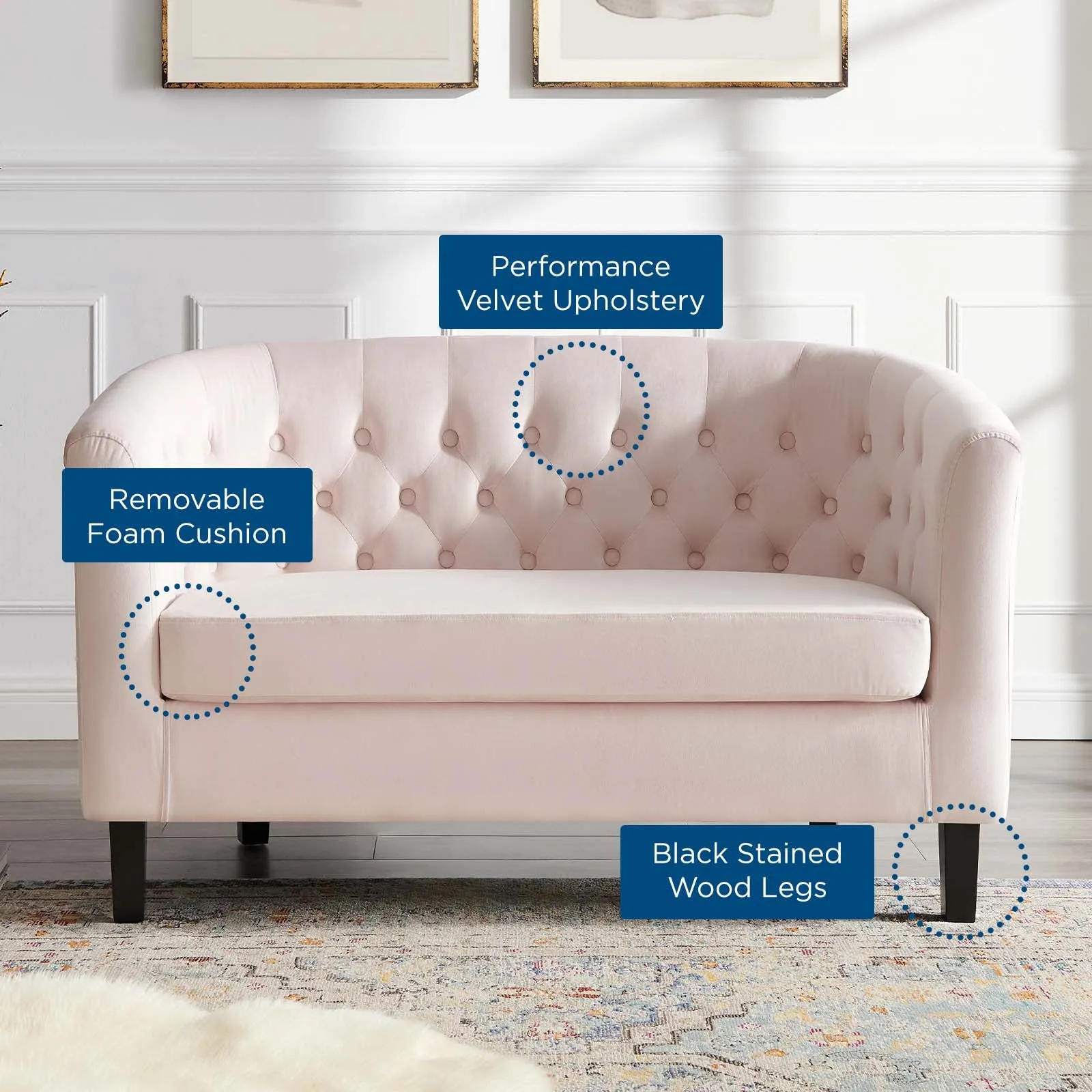 Prospect Velvet Loveseat