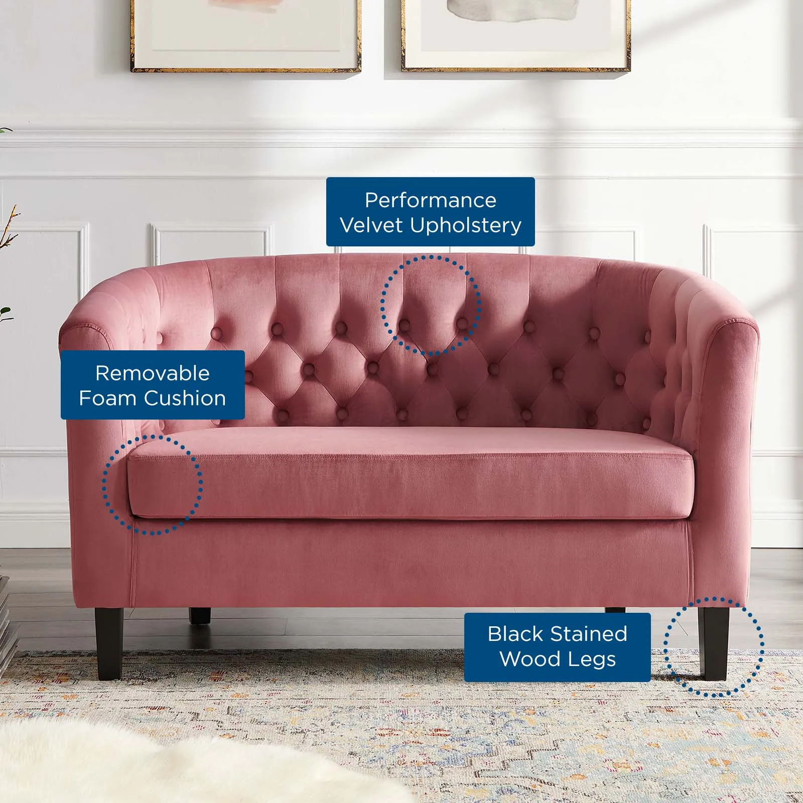 Prospect Velvet Loveseat