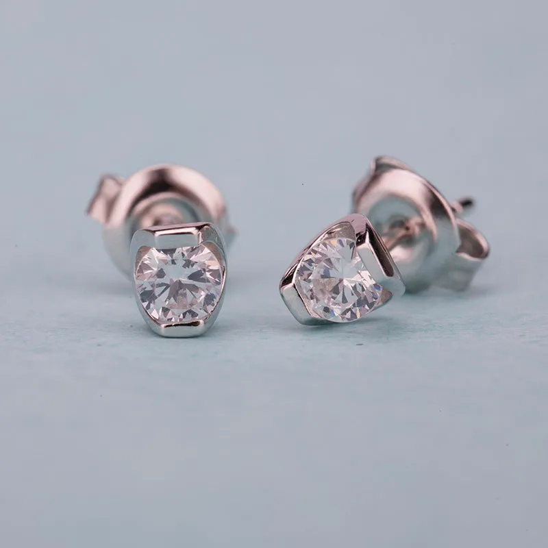 Quartz Jem Stud Earrings- 925 Silver