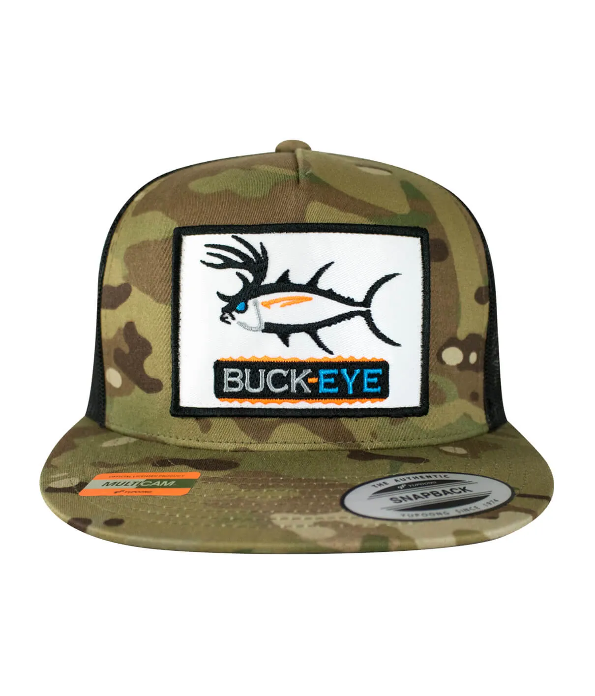 "Buck-Eye Pill Patch" Tropic Multicam Unisex Trucker Hat