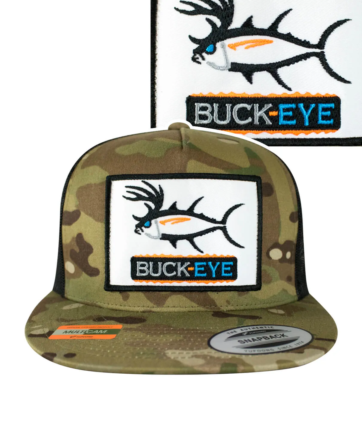 "Buck-Eye Pill Patch" Tropic Multicam Unisex Trucker Hat