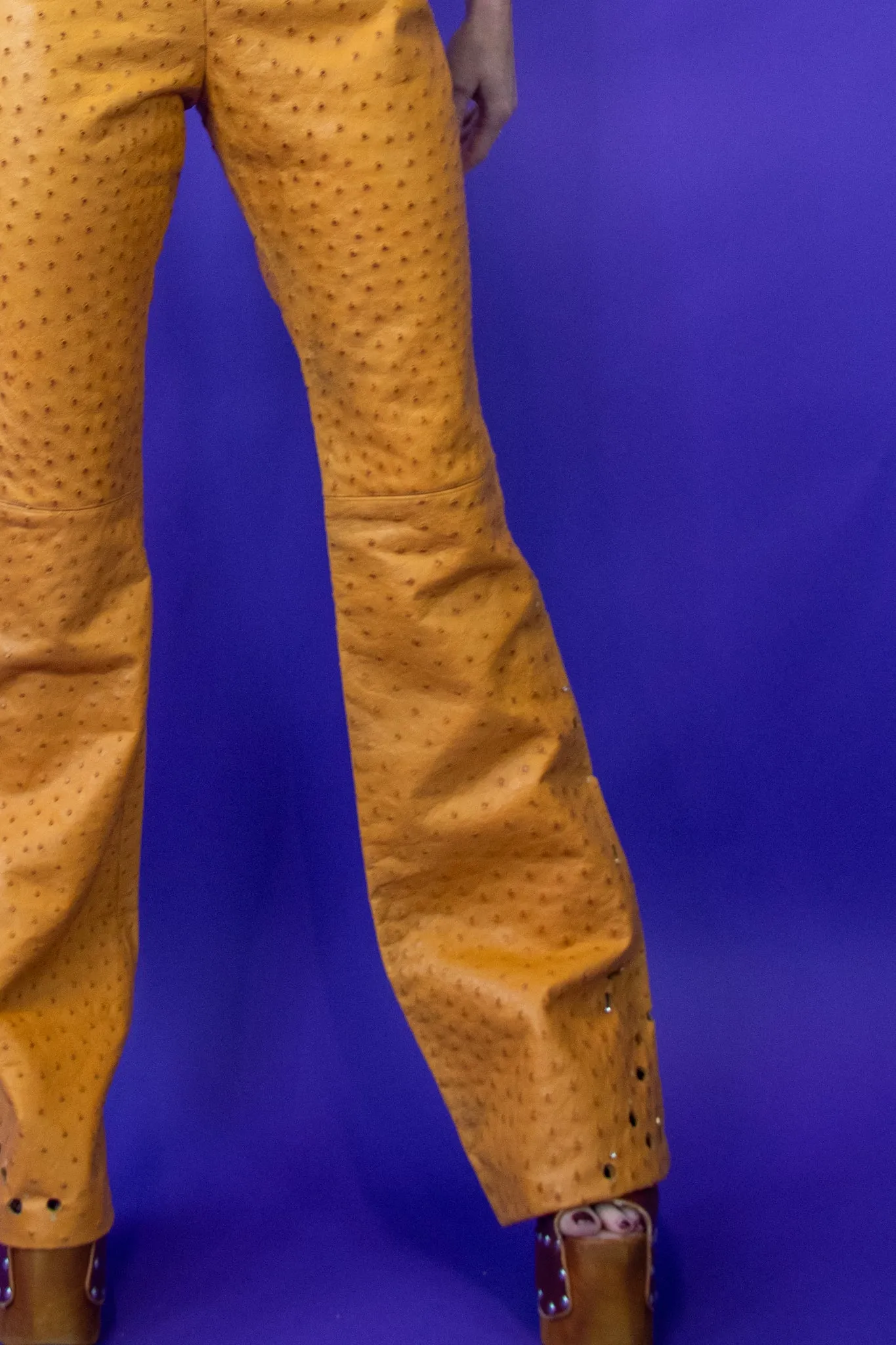 RARE 70s Ostrich Leather Flares