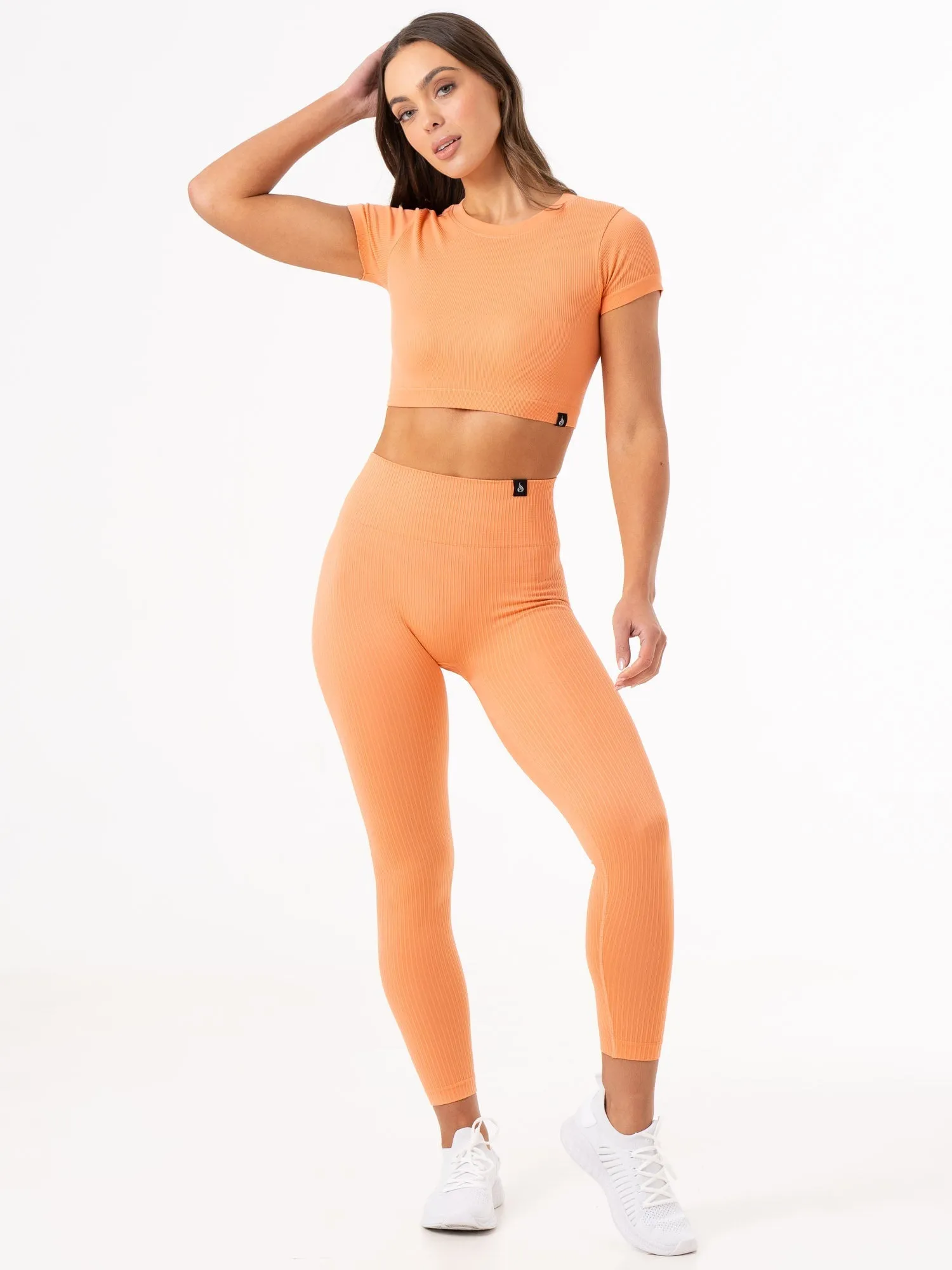 Rib Scrunch Seamless Leggings - Mango