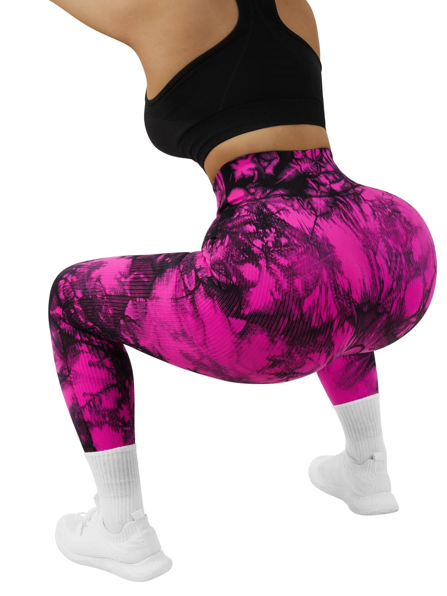 Ribbed Printed Seamless Leggings