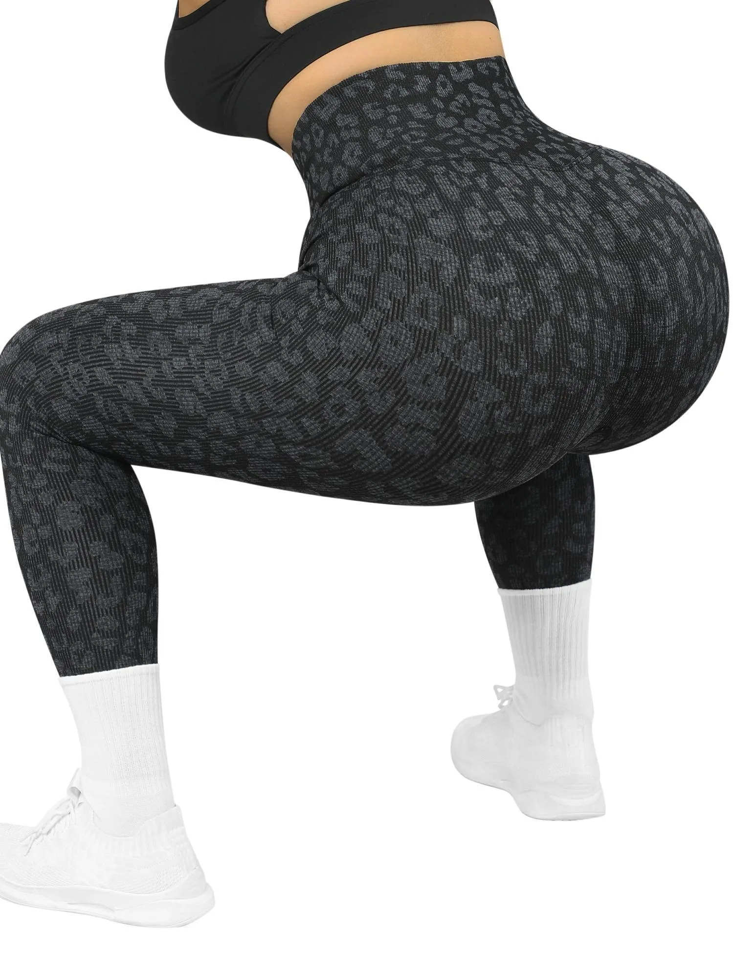 Ribbed Printed Seamless Leggings