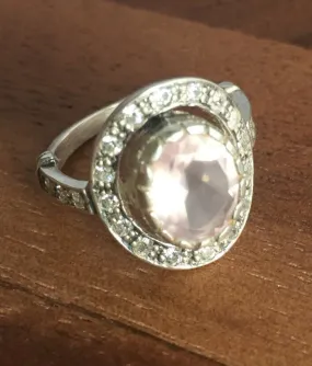 Rose Quartz Ring - Pink Gemstone Ring - Quartz Victorian Ring