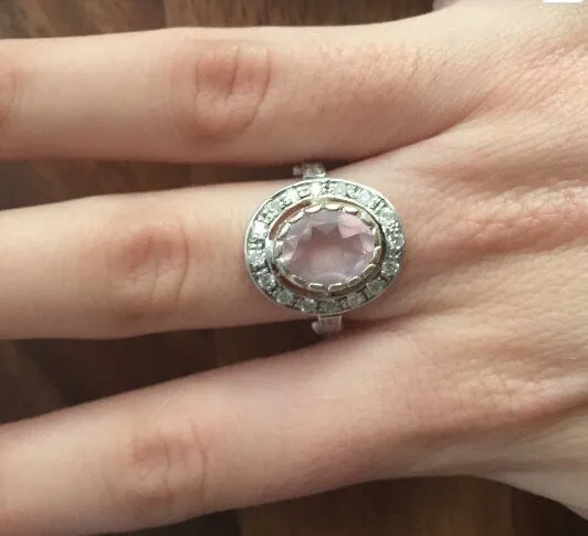 Rose Quartz Ring - Pink Gemstone Ring - Quartz Victorian Ring