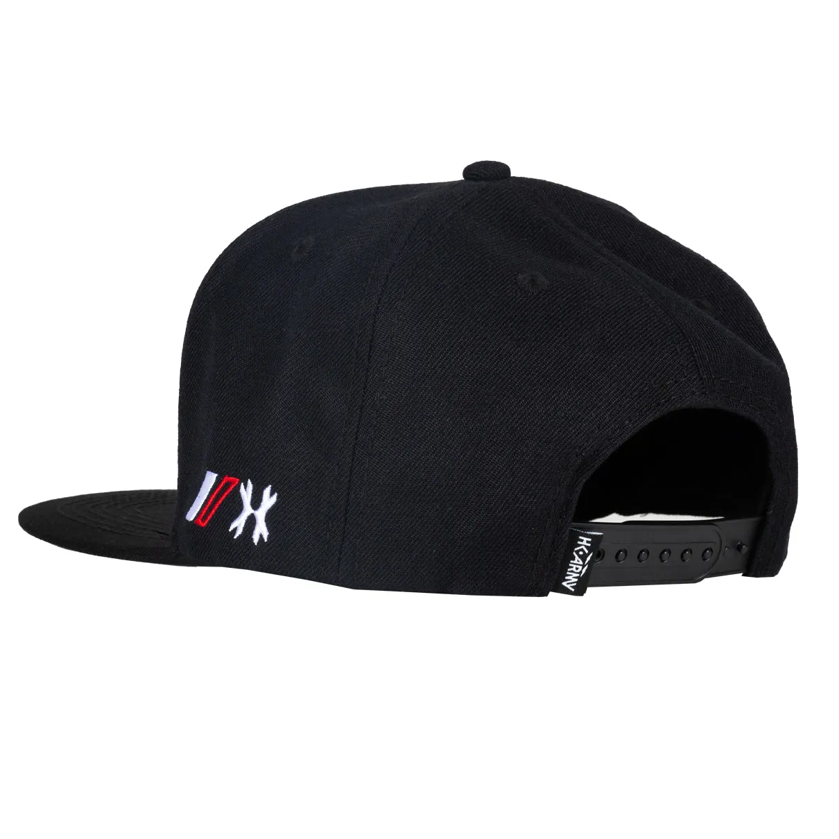 Split Snapback Hat - Black/White/Red