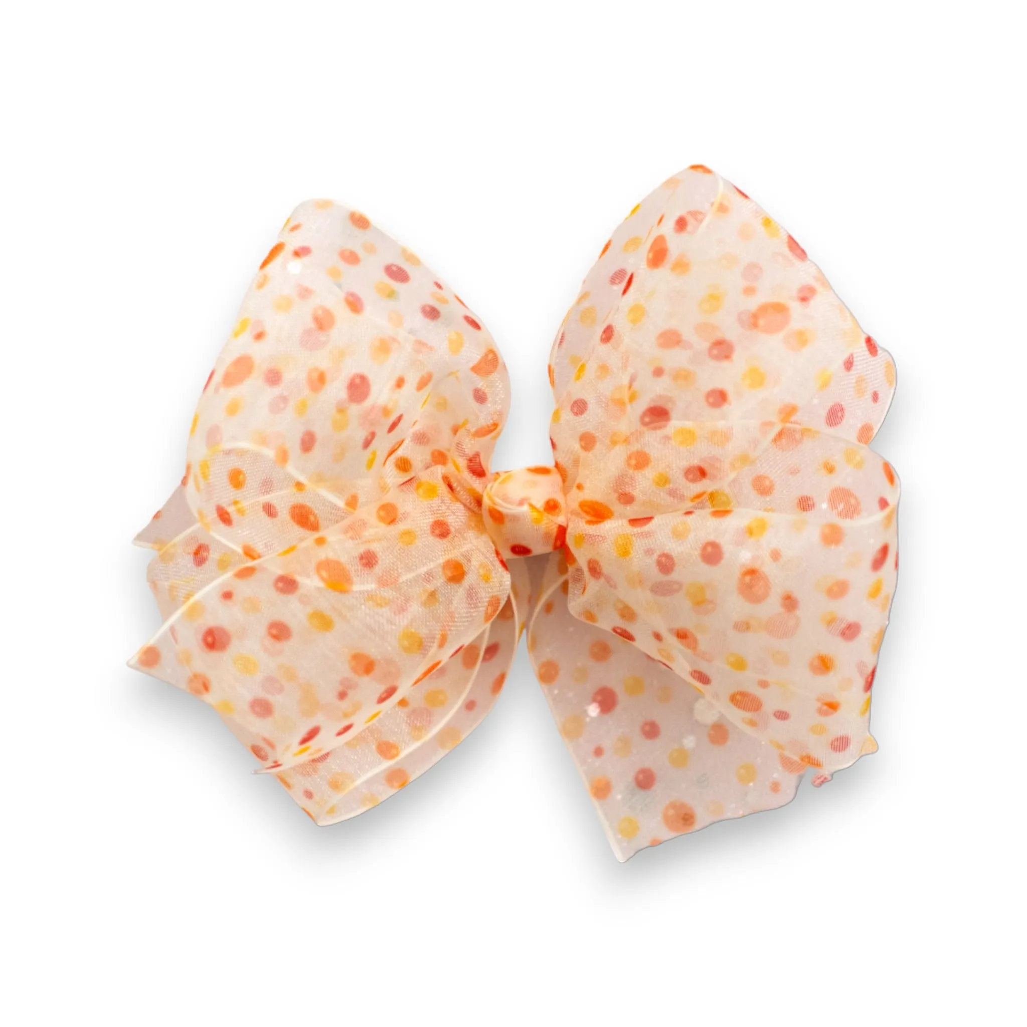 Summer Crystal Dotted Tulle Large Bow Hair Clip