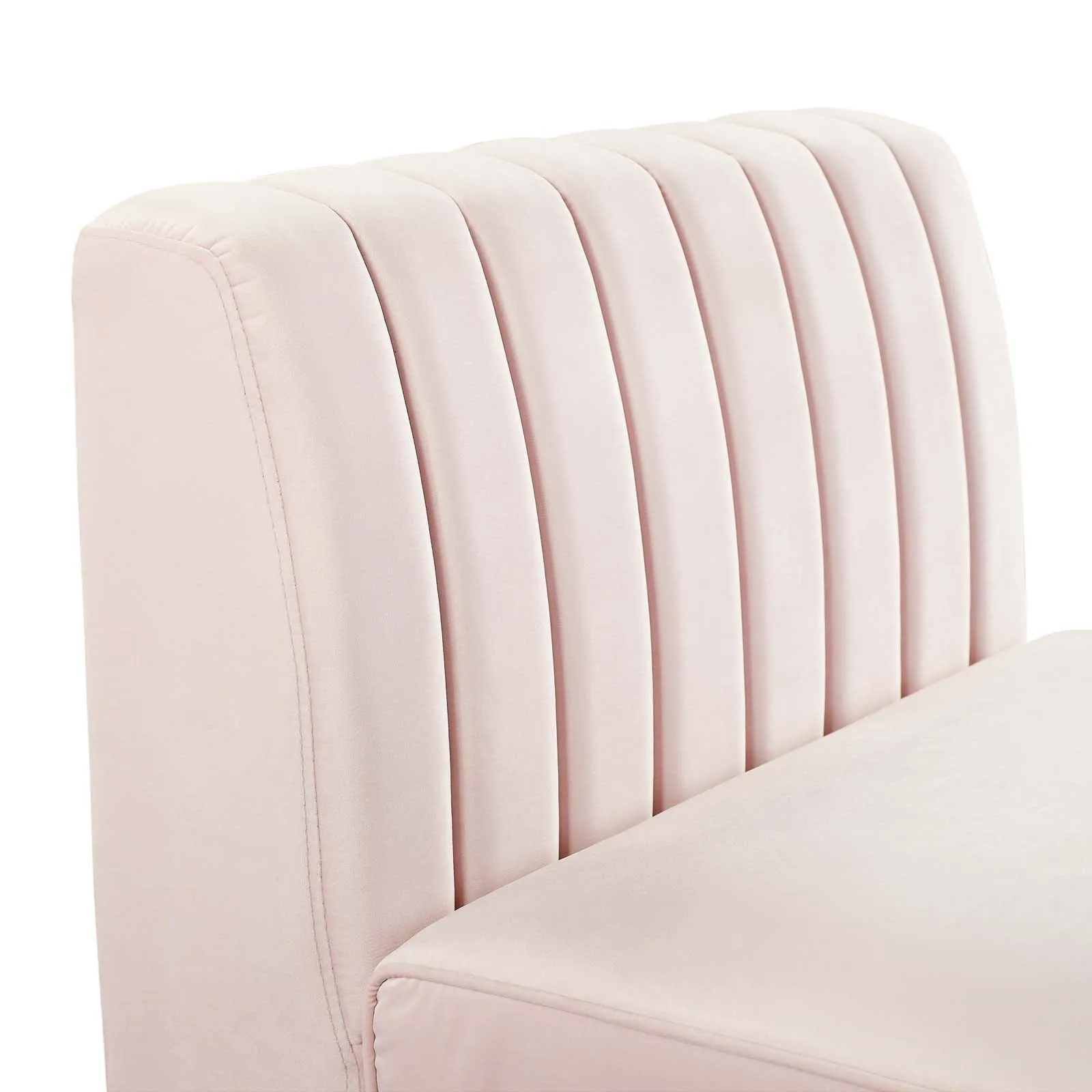 Triumph Channel Tufted Performance Velvet Armless Chair