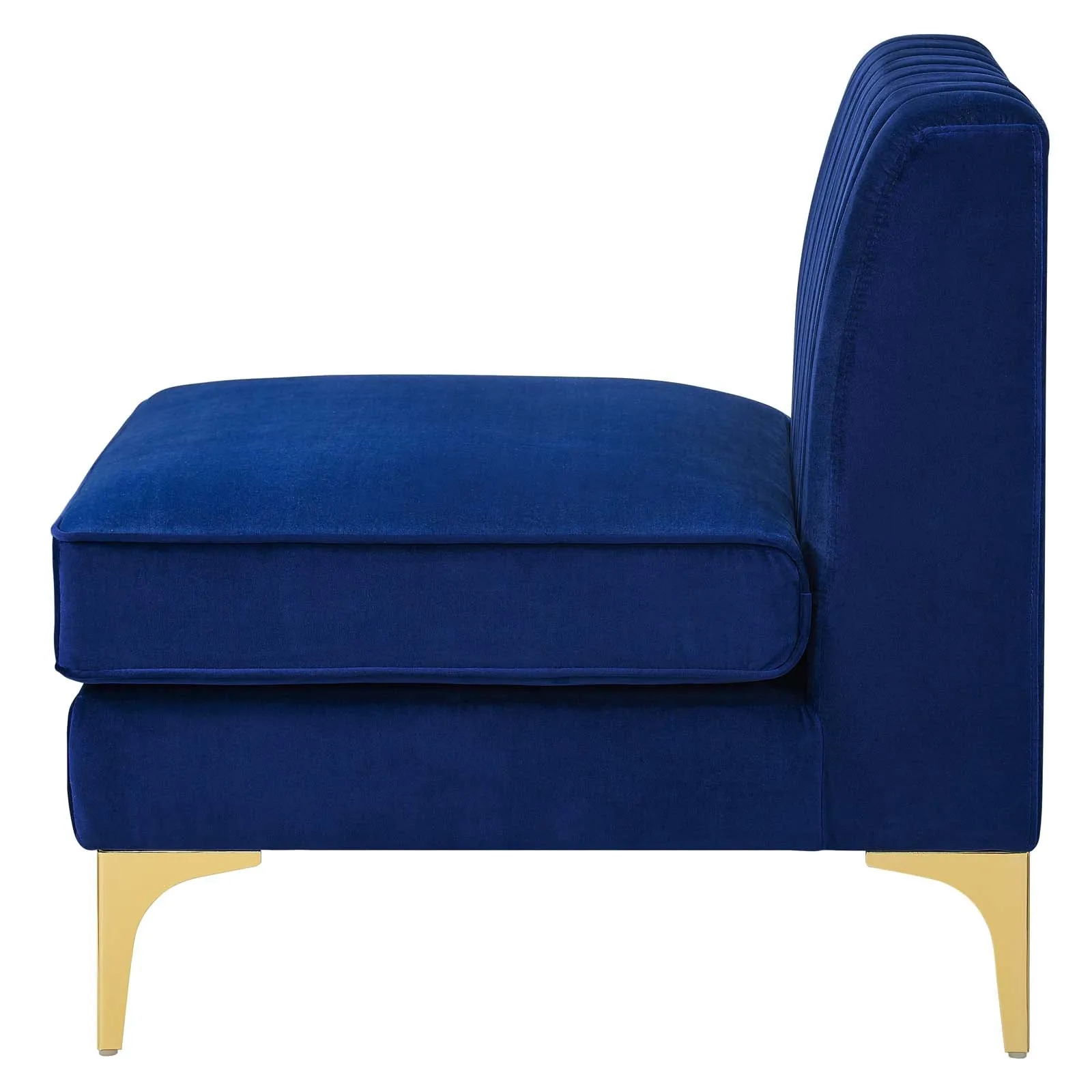 Triumph Channel Tufted Performance Velvet Armless Chair