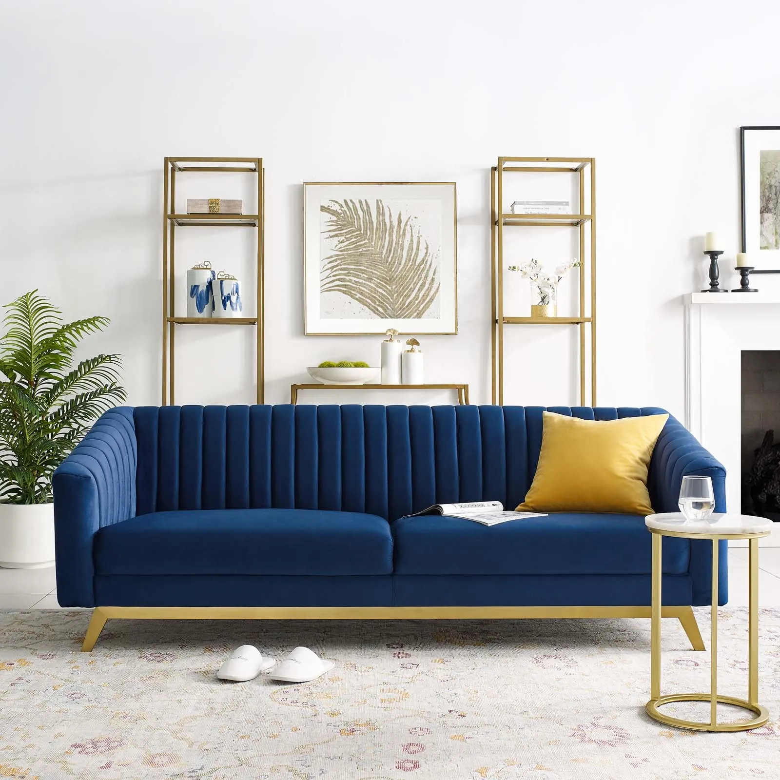 Valiant Vertical Channel Tufted Performance Velvet Sofa by Modway