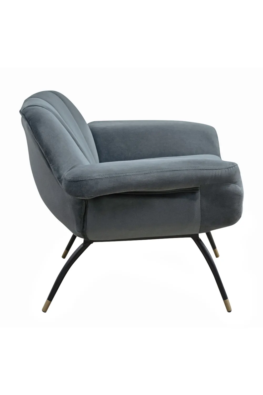 Velvet Channeled Lounge Chair | Versmissen Abbey