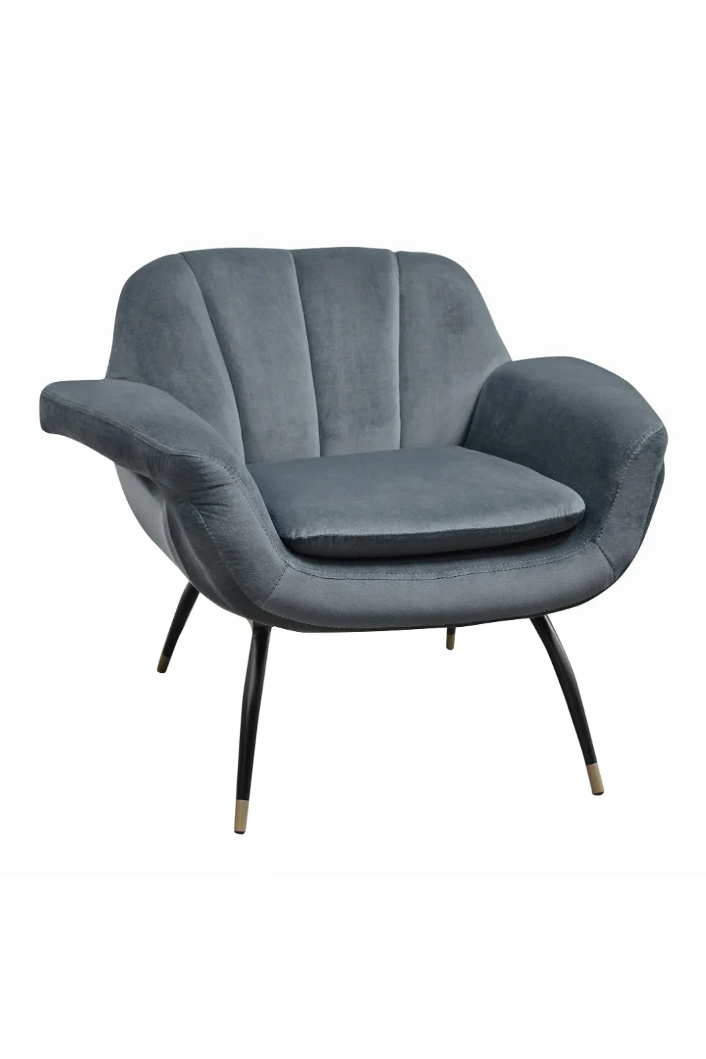 Velvet Channeled Lounge Chair | Versmissen Abbey